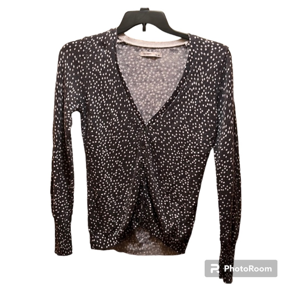 Old Navy Brand grey and white polka dot sweater